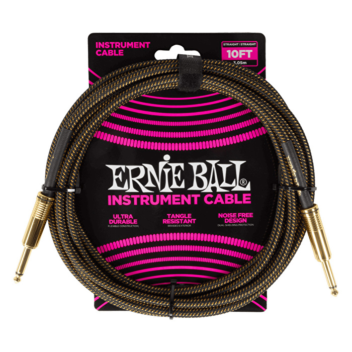 Ernie Ball 10ft. Braided Pay Dirt Enstrüman Kablosu